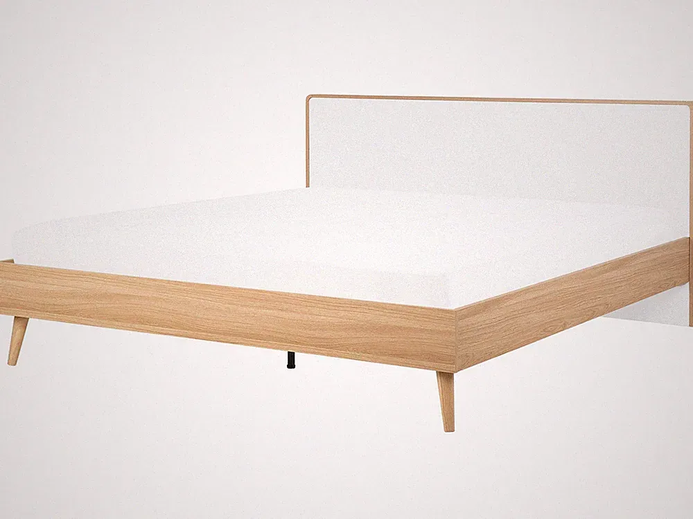 Doppelbett mit Lattenrost 180 x 200 cm heller Holzfarbton / weiß Skandi Serries