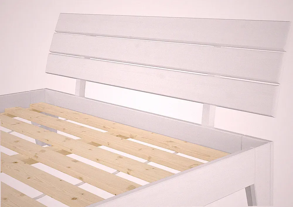 Doppelbett Rollrost 140x200 Futonbett Massivholz Kiefer Weiß Jugendbett Kinder