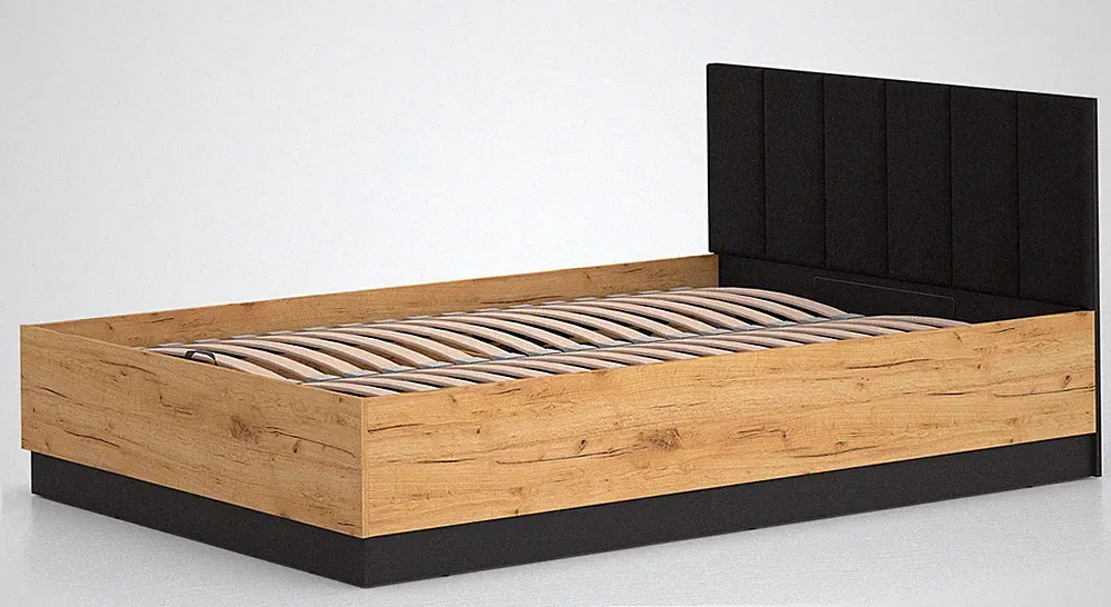 Doppelbett Urso Bett Gold Craft Eichel schwarz Ausführung wählbar