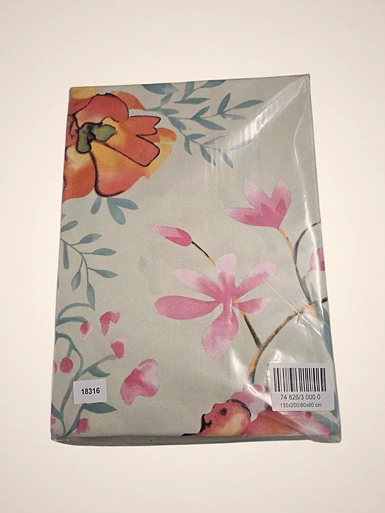 Doppelset Bettwäsche Blumen 132* × 200 cm / 80 × 80 cm