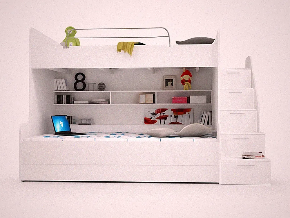 DOPPELSTOCKBETT "HOCHGLANZ" KINDER HOCHBETT ETAGENBETT BETT SOFORT - FARBWAHL