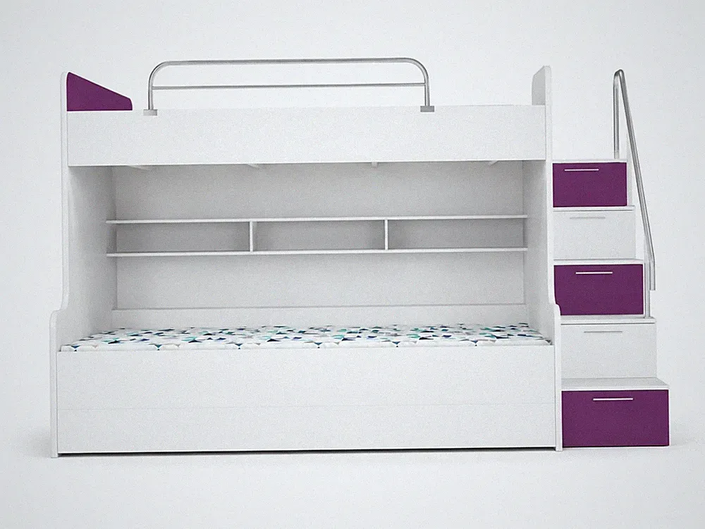 Doppelstockbett "hochglanz" Kinder Hochbett Etagenbett Lila Sofort - Farbwahl
