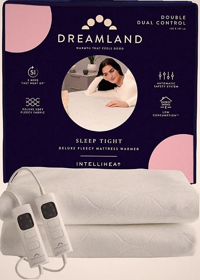 Dreamland Schlaf enge Heizdecke beheizt tailliert Doppelgröße zwei Controller