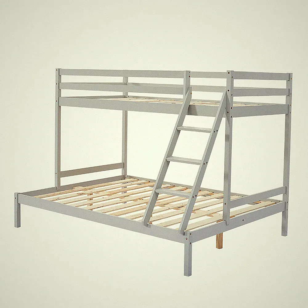Dreibettzimmer Etagenbett Rahmen Holzlattenrost 3 Fuß & 4 Fuß 6 Bett mit Treppe