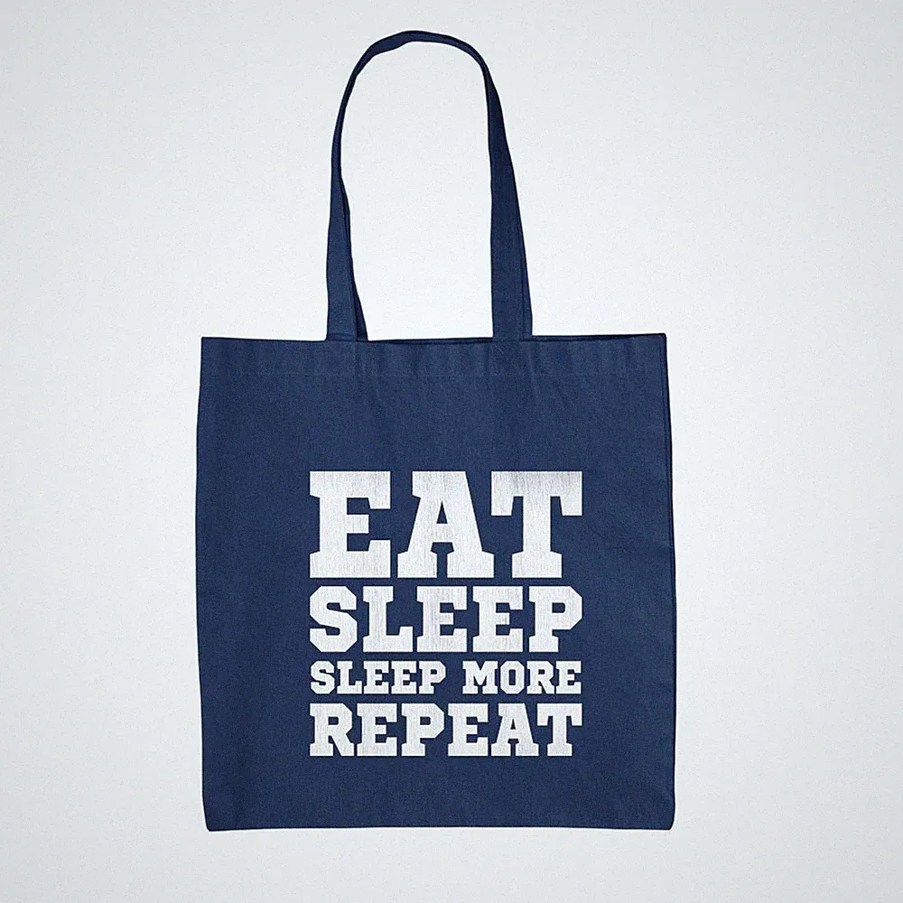 Eat Sleep Sleep More Repeat - Canvas-Einkaufstasche - schlafen lustig Teenager müde Bett