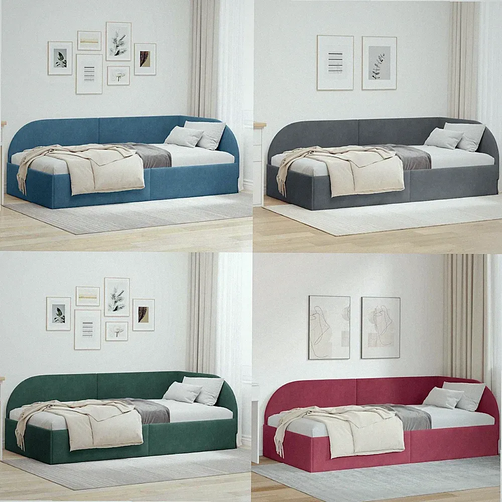 Eckbettgestell mit Kopfteil Samt Modernes Bettgestell Samtbett Luxus vidaXL