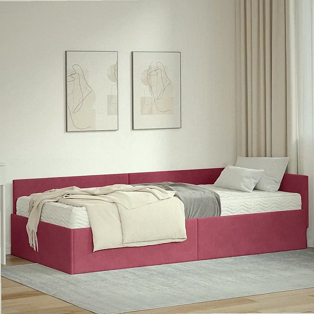 Eckbettgestell mit Matratze Jugendbett Tagesbett Couchbett Tagessofa Bettgestell