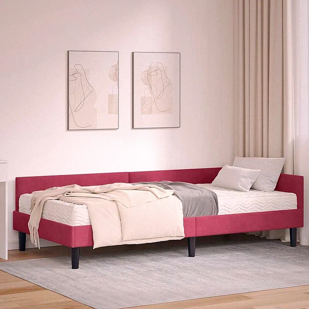 Eckbettgestell mit Matratze Schlafsofa Tagesbett Jugendbett Couchbett L-förm Neu
