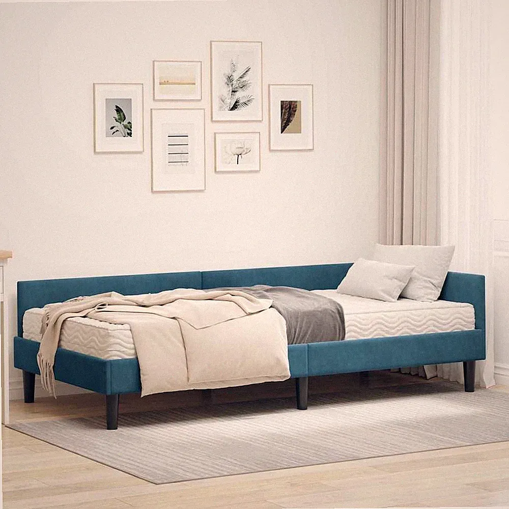 Eckbettgestell mit Matratze Schlafsofa Tagesbett Jugendbett Couchbett L-förm Neu