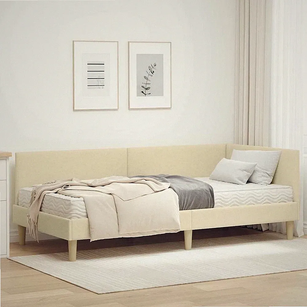 Eckbettgestell mit Matratze Tagesbett Bettrahmen Eckbett Schlafsofa Daybed