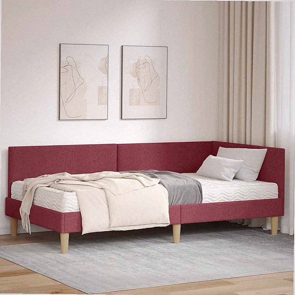 Eckbettgestell mit Matratze Tagesbett Bettrahmen Eckbett Schlafsofa Daybed