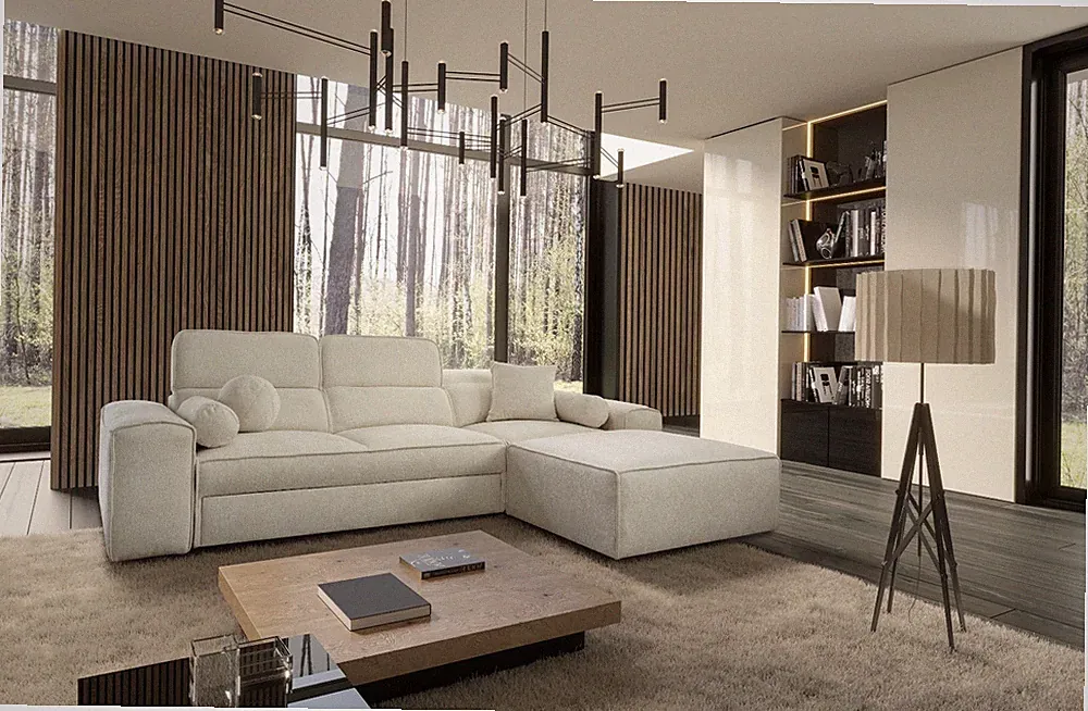 Ecksofa AVO mit Schlaffunktion & Bettkasten Moderne Wohnlandschaft Sofa Couch 26