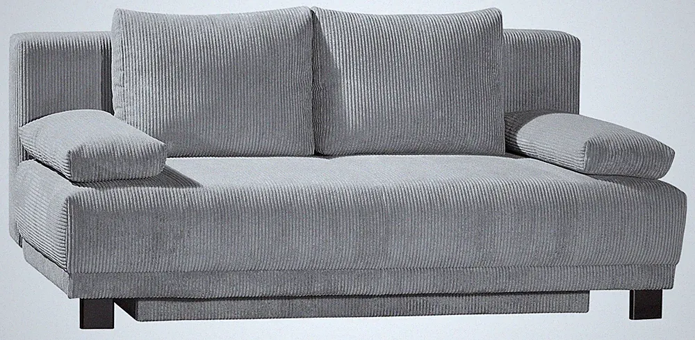 Ecksofa Eckgarnitur Couch Schlafsofa Bettkasten Schlaffunktion Grau Breitcord