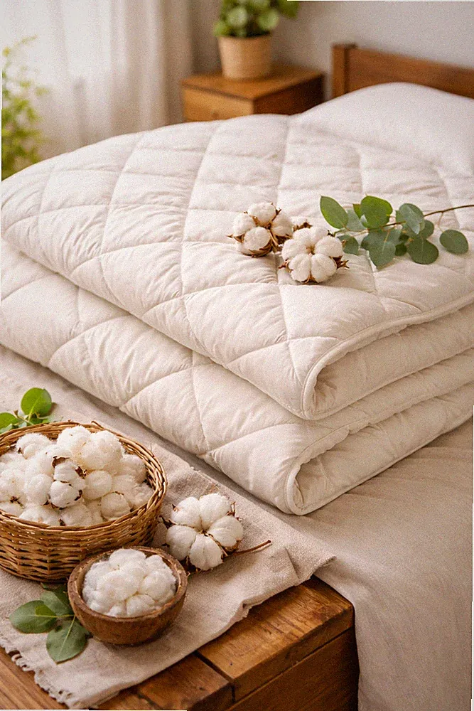 ECO Pur 100% Cotton Bettdecke mit Baumwolle Hülle & Füllung Steppdecke Bett Alle
