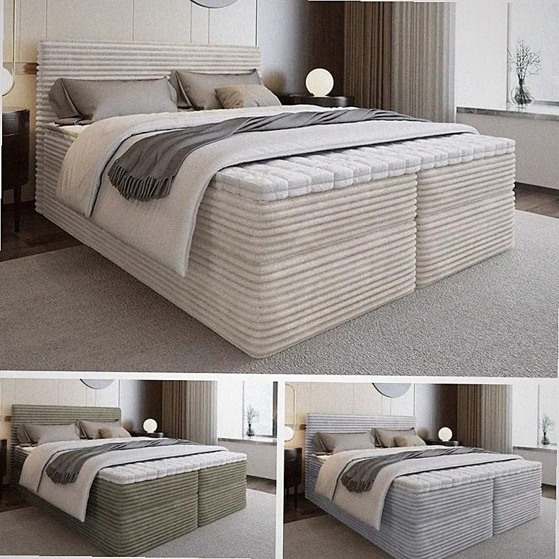 Ehebett Bett Doppelbett Boxspringbett SENO mit Bonell-Matratze , 2 Bettkästen