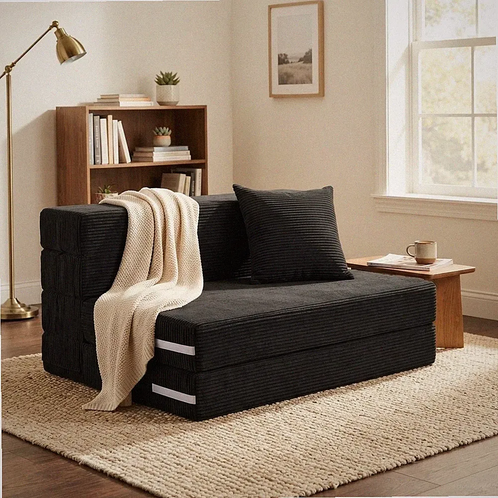 Einzel Cord Klappmatratze - Elegantes Schlafsofa für Reisen & Gäste