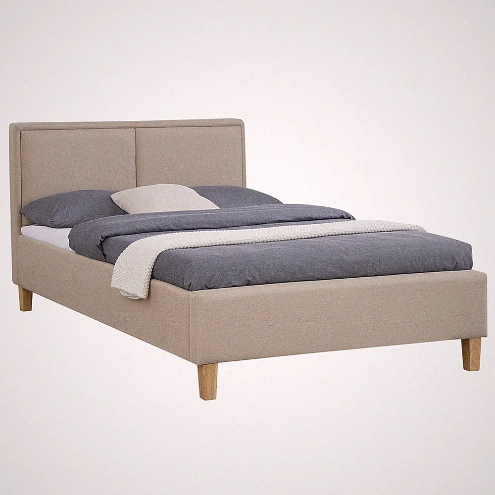 Einzelbett 120x200 cm inkl. Lattenrost Bettgestell mit Stoffbezug