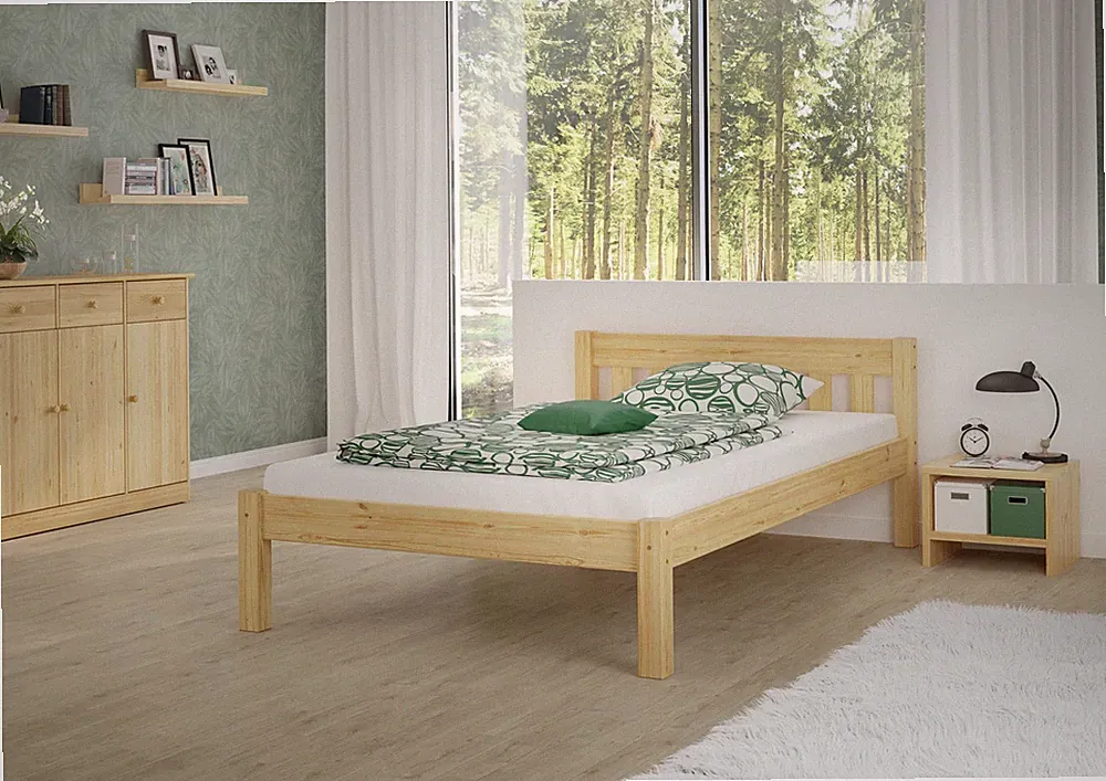 Einzelbett 120x200 Futonbett Kieferbett Massivholz natur Zubehör wählbar