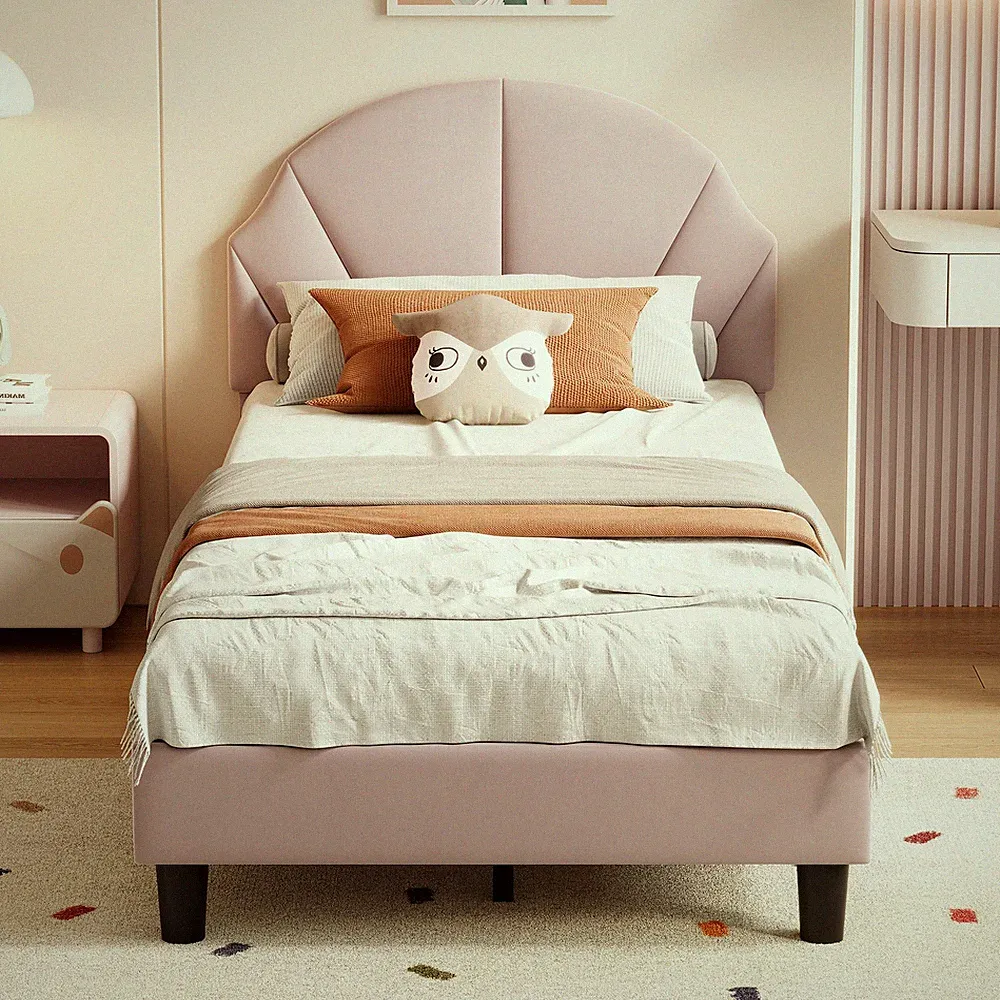 Einzelbett 90x200cm Mädchen Bett für Kinder mit Kinderbett Prinzessinnenbett