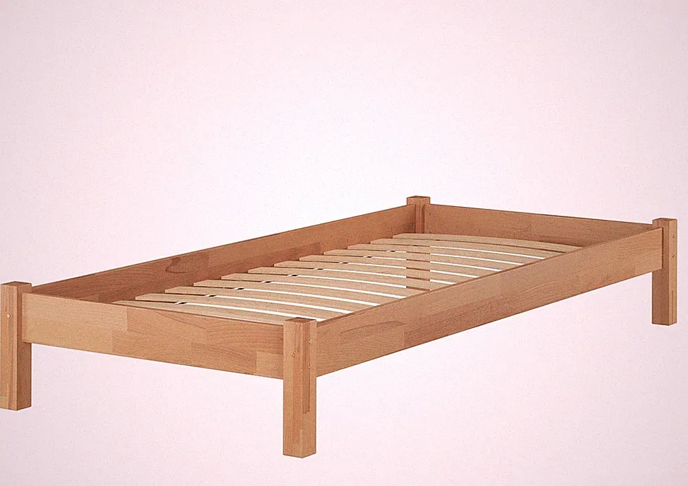 Einzelbett Bettrahmen 90x200 Futonbett Holzbett Buche massiv Zubehör wählbar