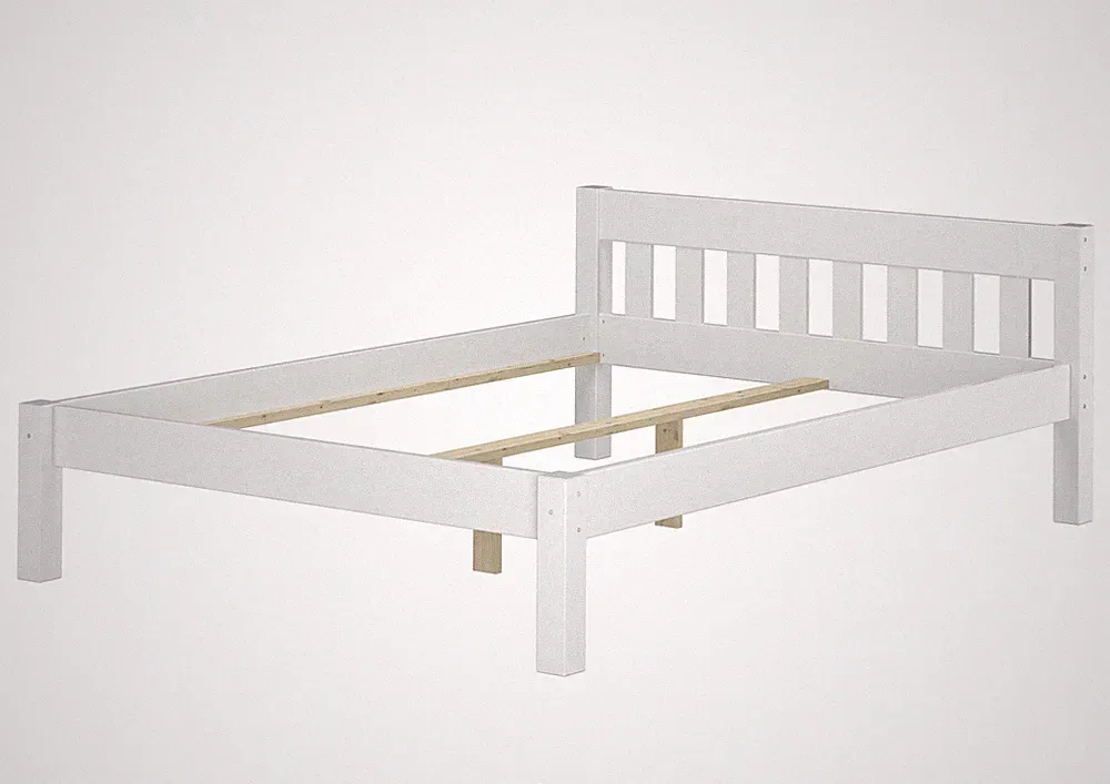Einzelbett Doppelbett Kiefer massiv weiß 120x200 ohne Lattenrost Jugendbett