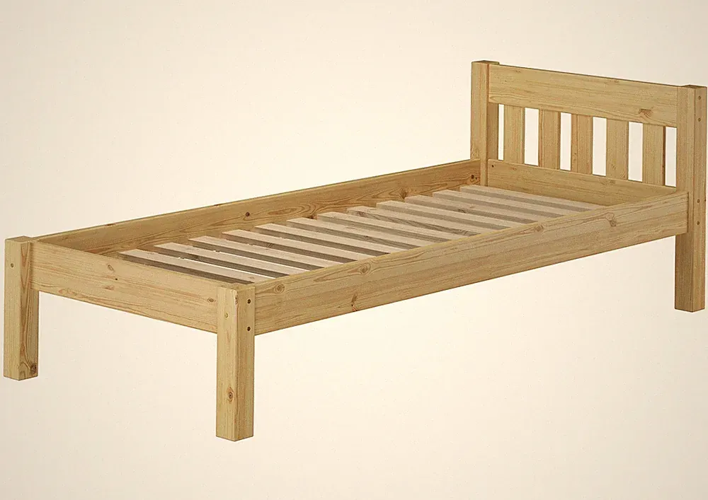 Einzelbett Jugendbett Bett massiv Kiefer 100x200 Lattenrollrost Kinderbett Holz