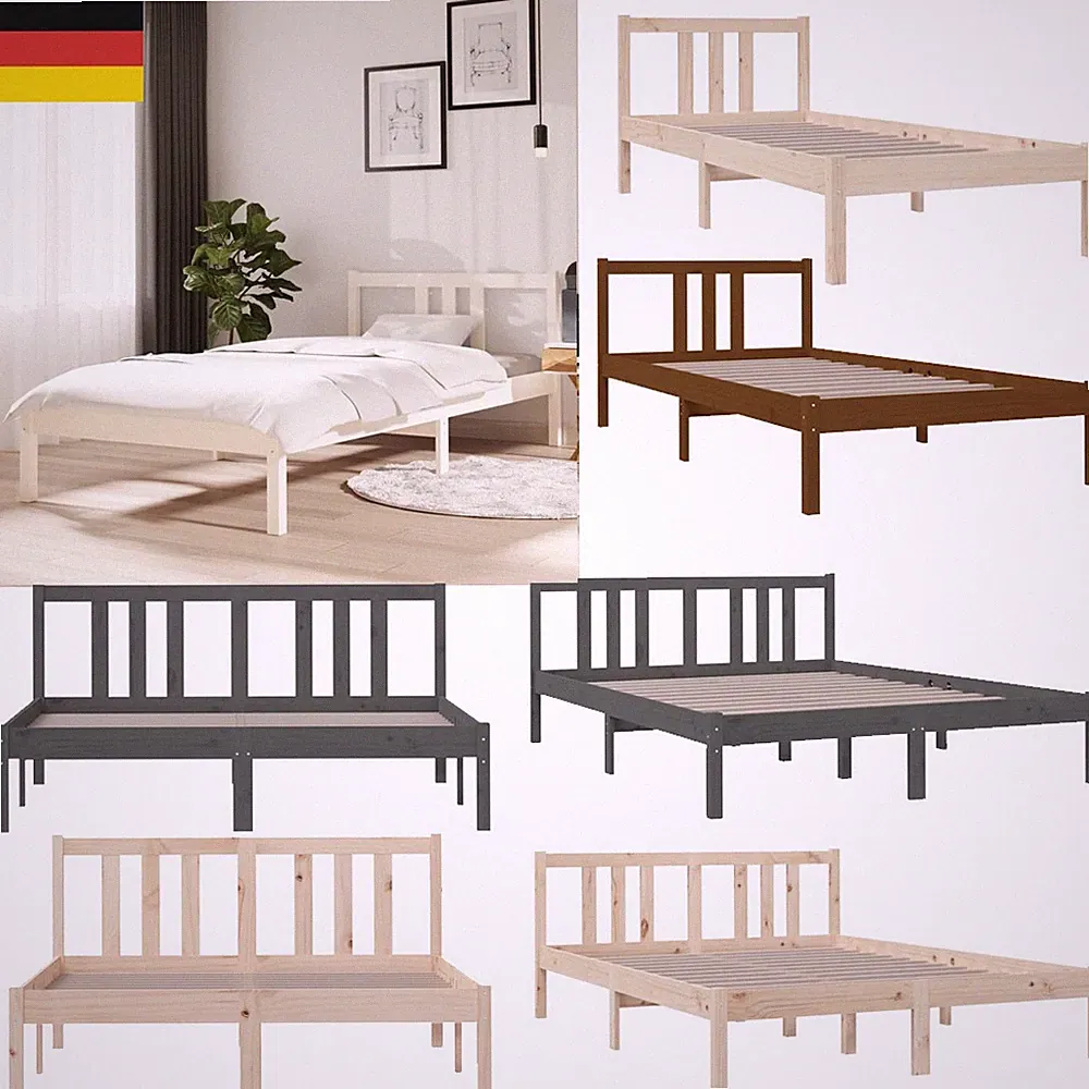 Einzelbett Jugendbett Kinderbett Bett ohne Matratze Massivholz 120/140/200x200cm