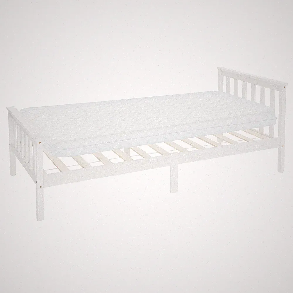 Einzelbett Jugendbett mit Lattenrost und Matratze Holzbett Kinder Bett 90x200 cm