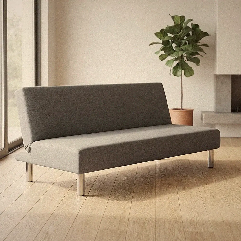 Eleganter grauer Schlafsofabezug ohne Armlehnen - weicher Stretch Schutzhülle 80" x 50"