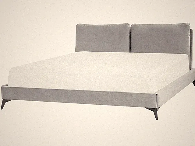 Elegantes Polsterbett in Grau Samtstoff mit Lattenrost 180 x 200 cm Melle