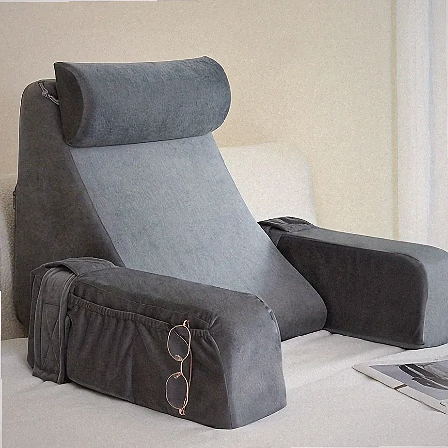 Ergonomisch Rückenkissen Lesekissen für Bett und Sofa Rückenlehne mit Armlehne