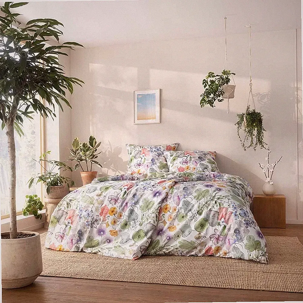 Estella Bio Mako Satin Bettwäsche 135x200 Jana Blütenmeer Sommer 3421-985