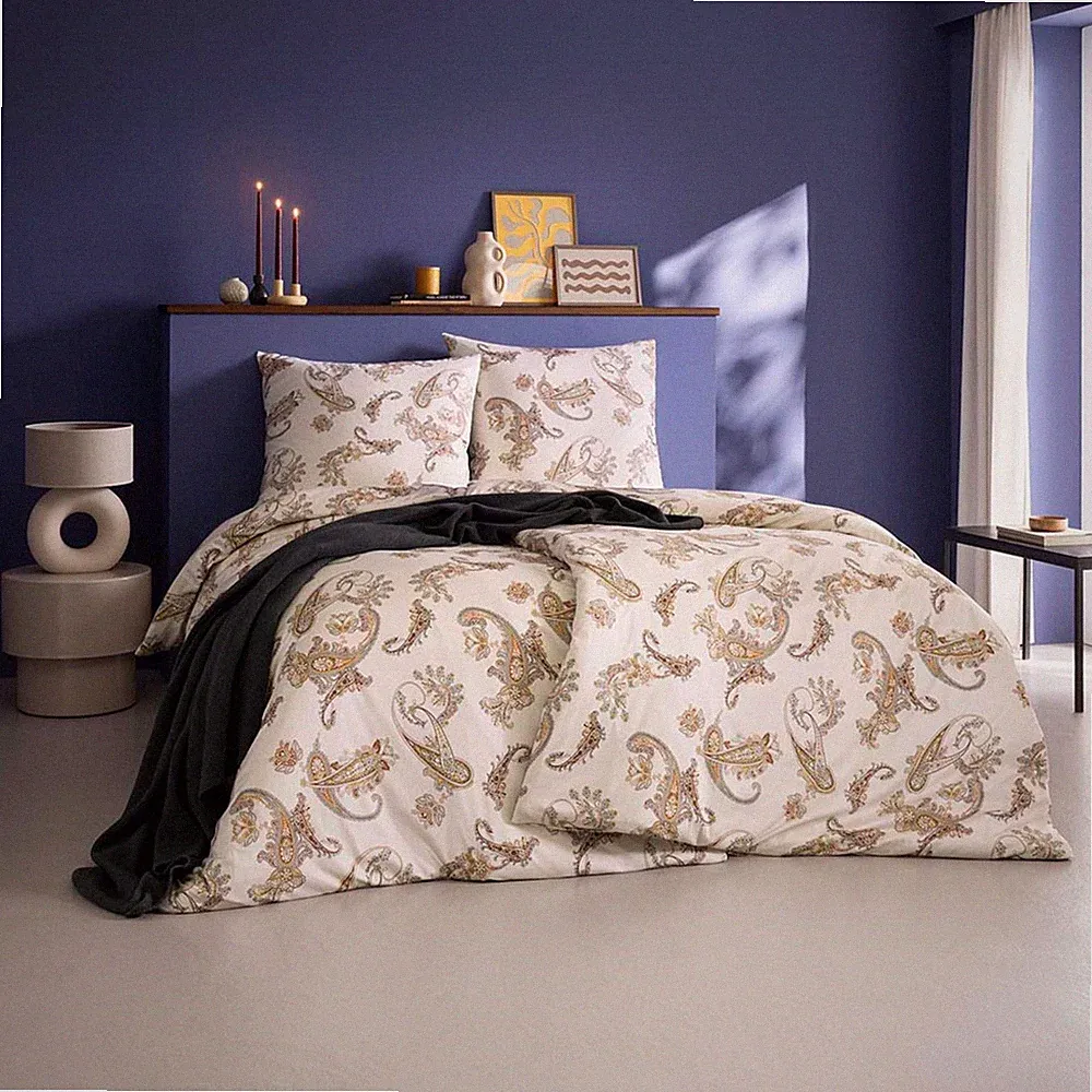 Estella Mako Jersey Bettwäsche 155x220 Katrin rost Paisley beige 6675-490