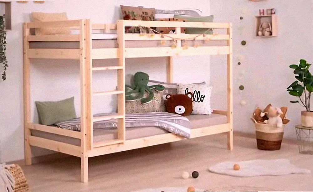 Etagen-/Doppelstock-/Hoch-Bett - massiv - Kieferholz - 3 Unterbettkästen