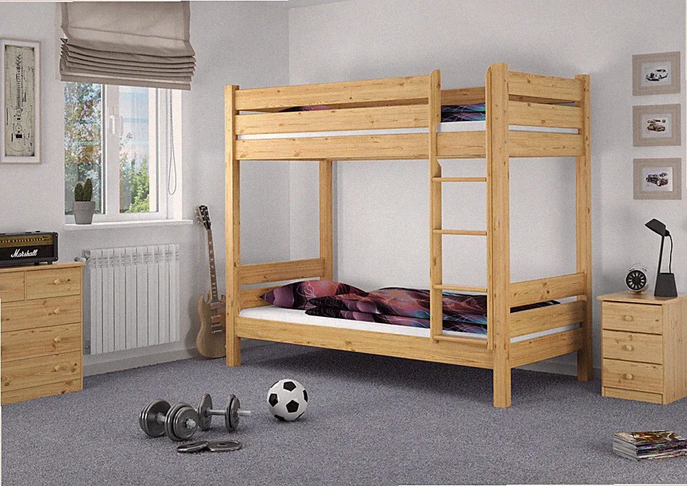 Etagenbett 80x200 extra stabil Kiefer massiv Nische 100 Stockbett Hochbett