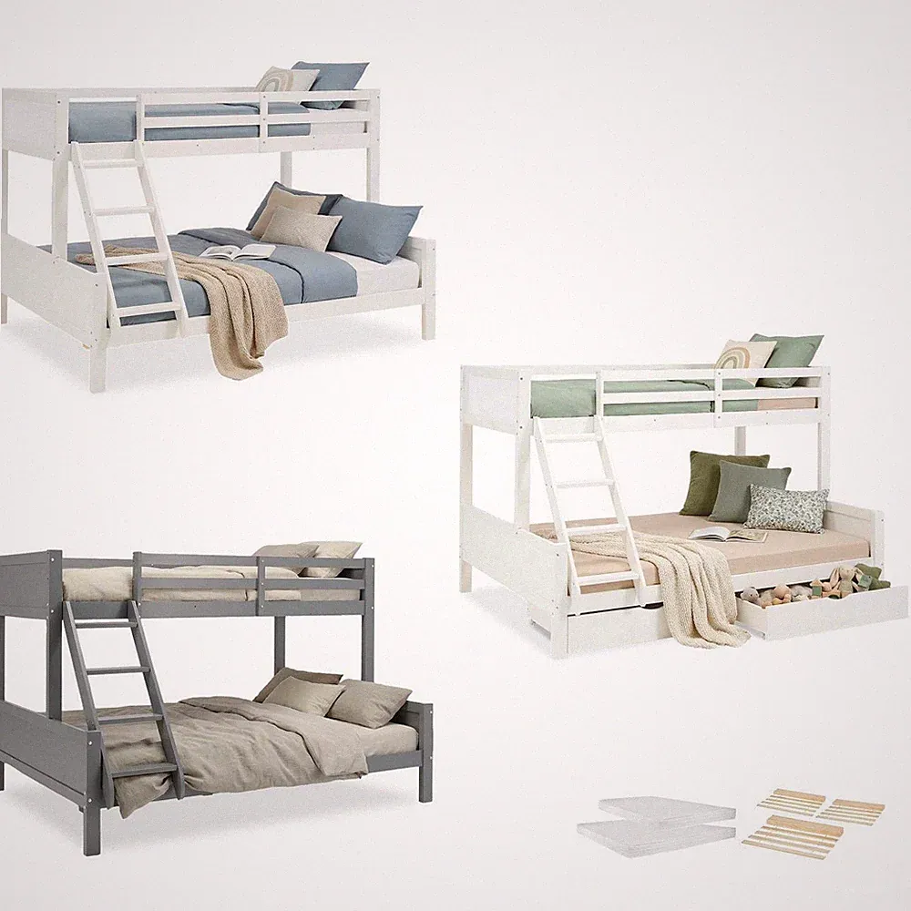 Etagenbett 90 140 x200 Kinder Hochbett Stockbett Matratze Bettkasten Homestyle4u
