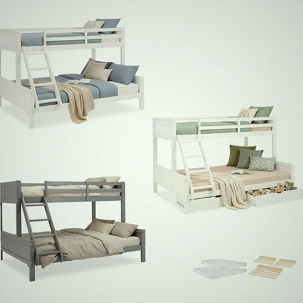 Etagenbett 90 140 x200 Kinder Hochbett Stockbett Matratze Bettkasten Homestyle4u