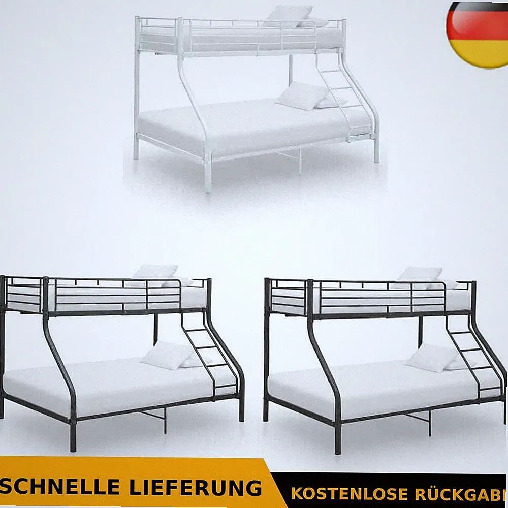 Etagenbett 90/140x200cm Stockbett Metallbett Hochbett mehrere Auswahl vidaXL