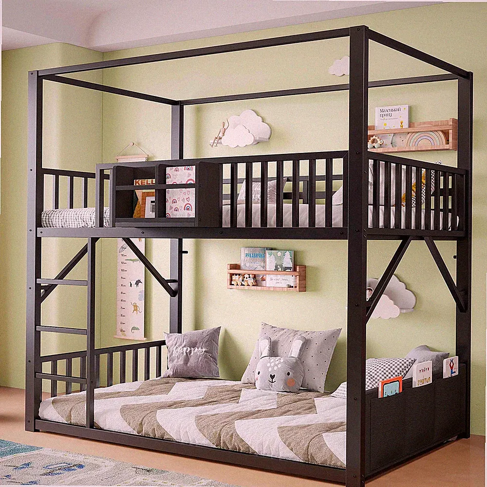 Etagenbett 90x200cm Kinderbett Metallbett Bettgestell Stockbett Einzelbett Bett