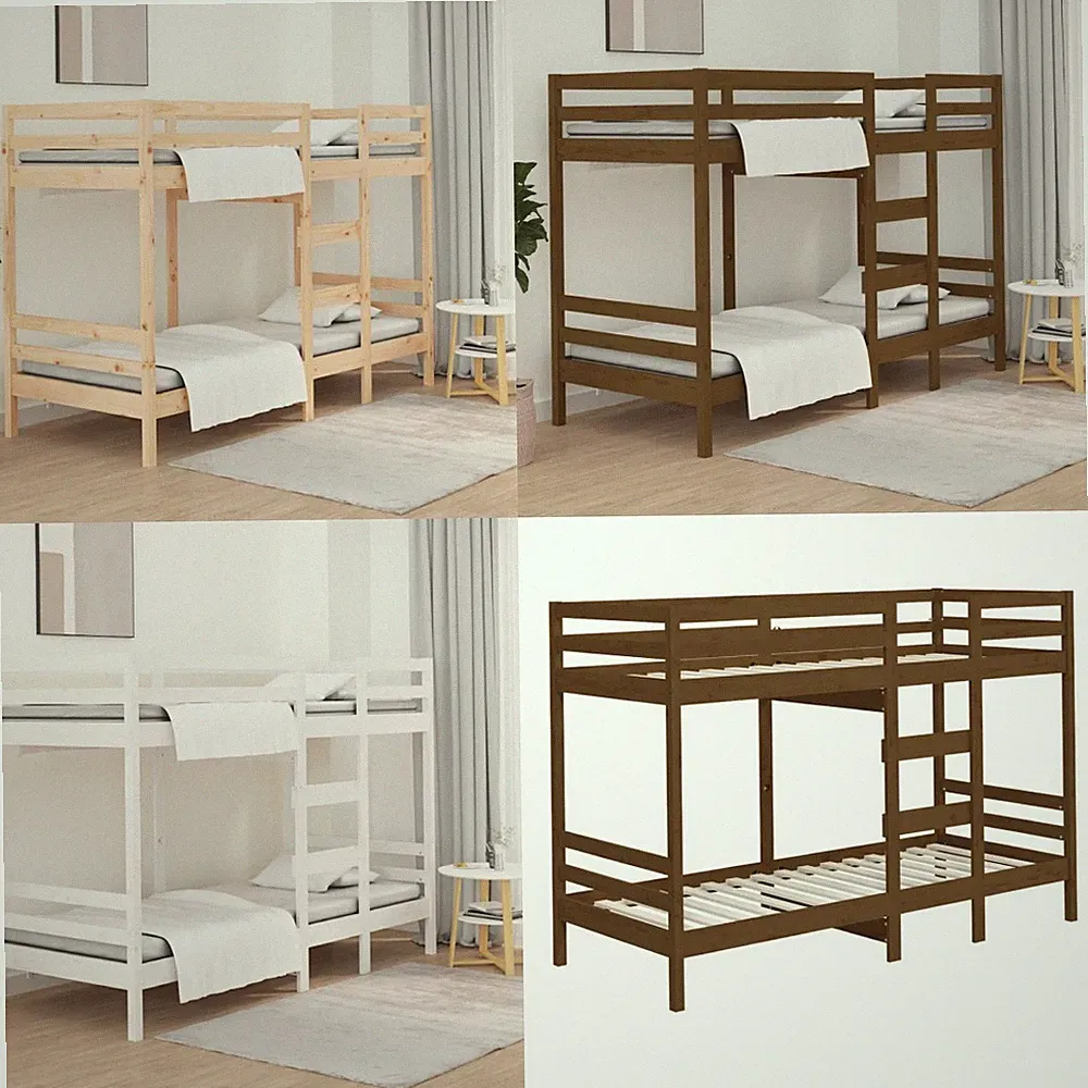 Etagenbett Bett Hochbett Stockbett Schlafzimmerbett Massivholz Kiefer vidaXL