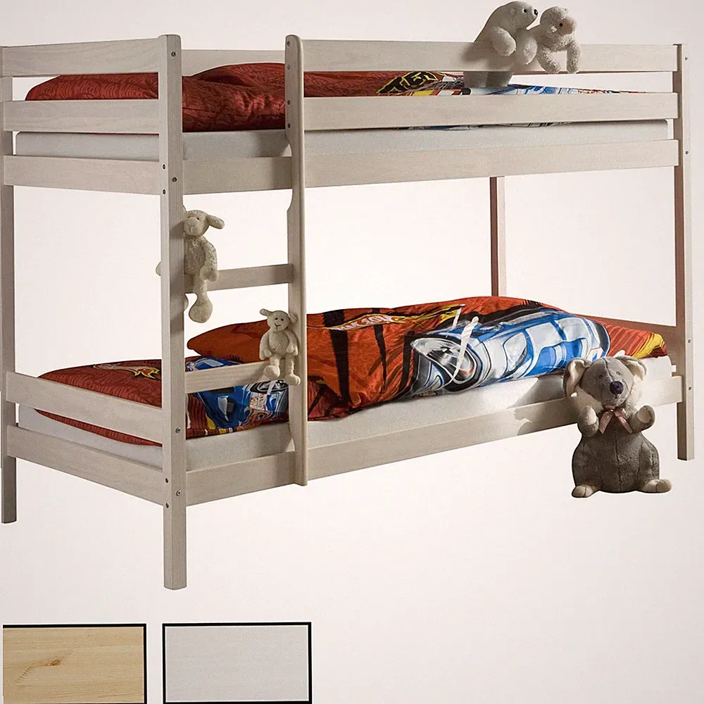 Etagenbett Doppelstockbett Hochbett Kinder Bett Kiefer massiv mit Leiter 90x200