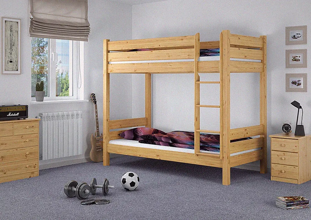 Etagenbett extra stabil 80x190 Kiefer Nische 100 Stockbett Erwachsene