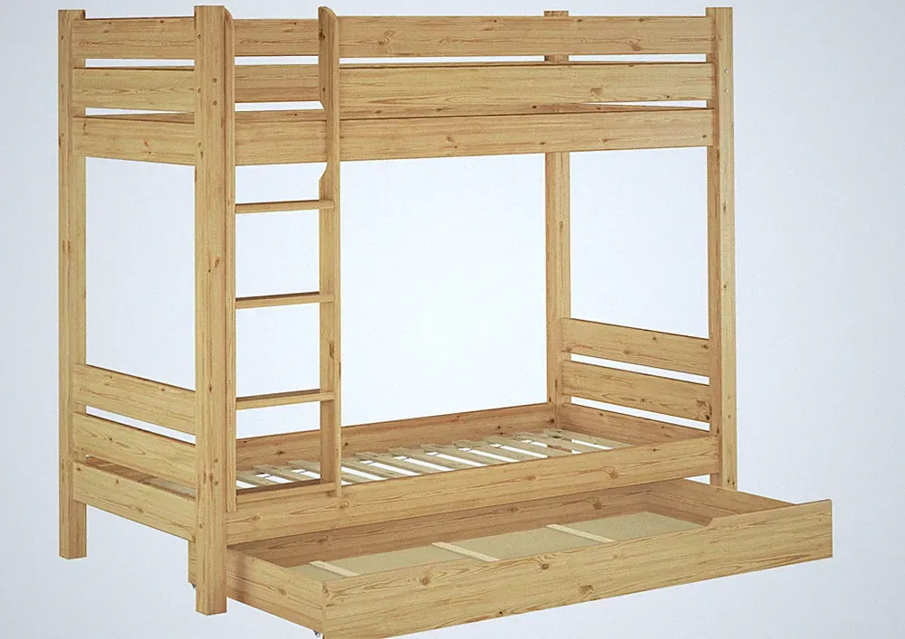 Etagenbett extra stabil 90x220 Stockbett überlang Nische 100 Zubehör wählbar