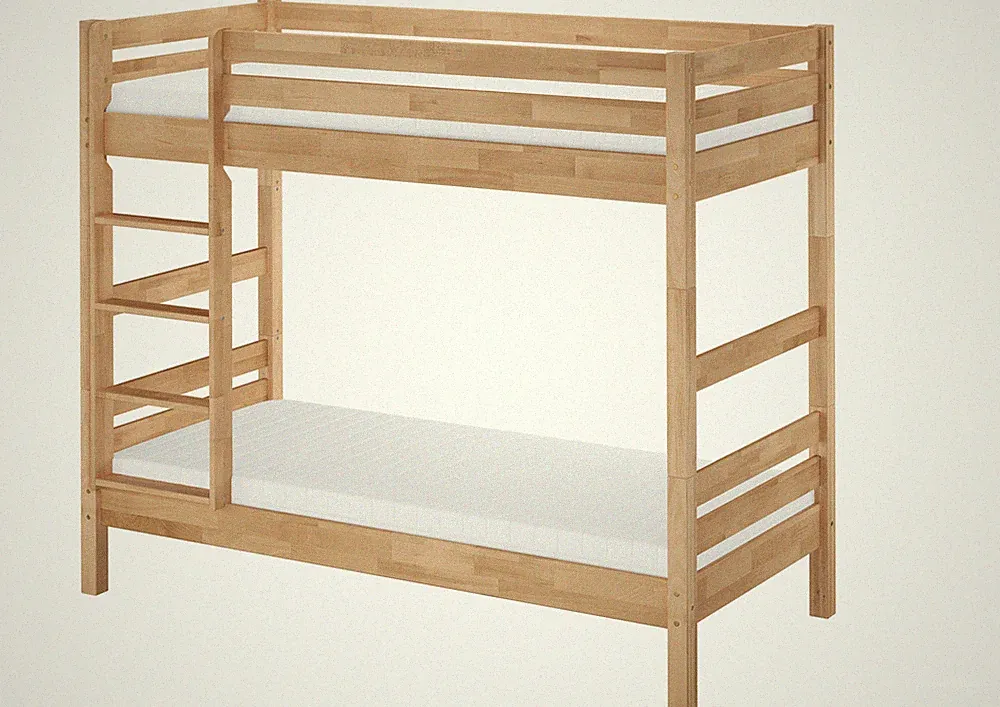 Etagenbett für Ewachsene Stockbett Buche natur massiv 90x200 Hochbett