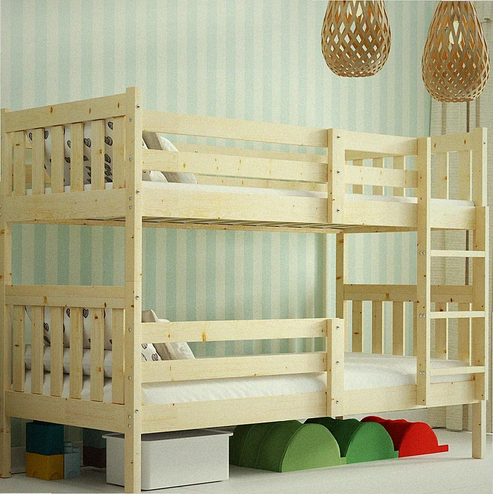Etagenbett Hochbett Holzbett mit Rausfallschutz und Leiter teilbar