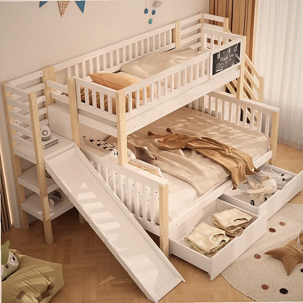 Etagenbett Hochbett Kinderbett 140x200cm Doppelstockbett Mit Rutsche Treppe Groß
