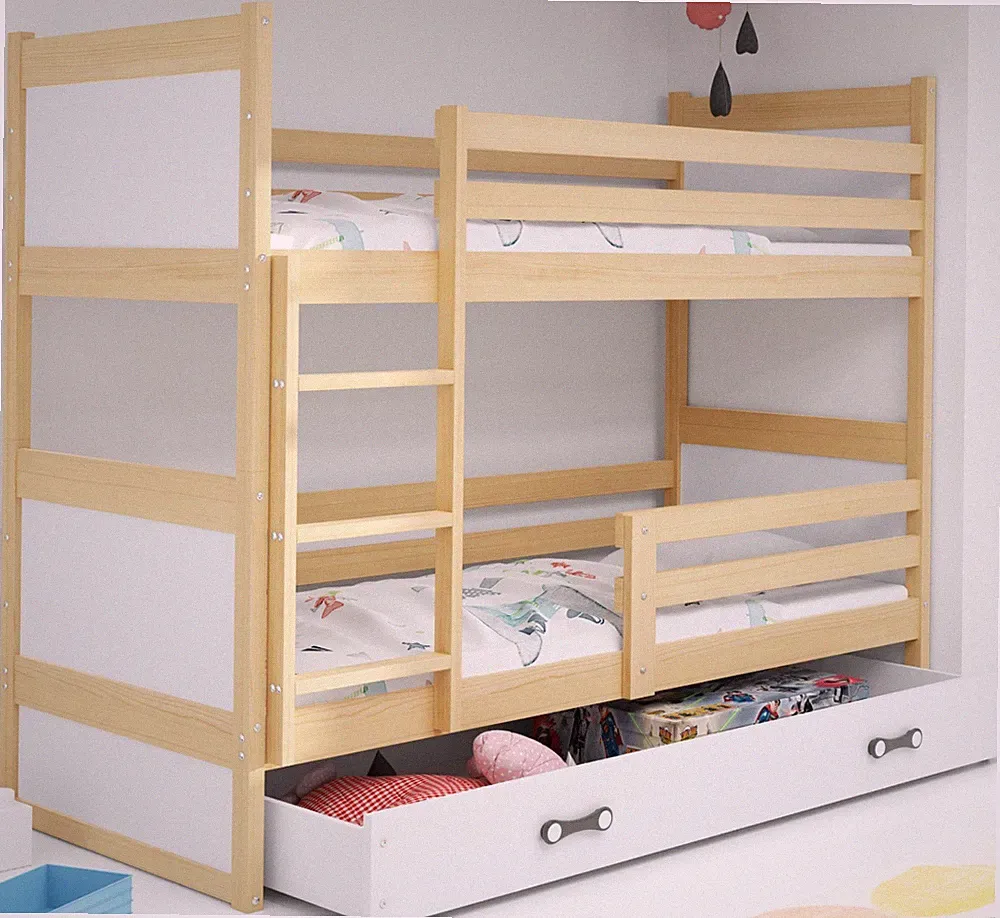 Etagenbett Hochbett Stockbett Kinderbett mit Rausfallschutz und Leiter
