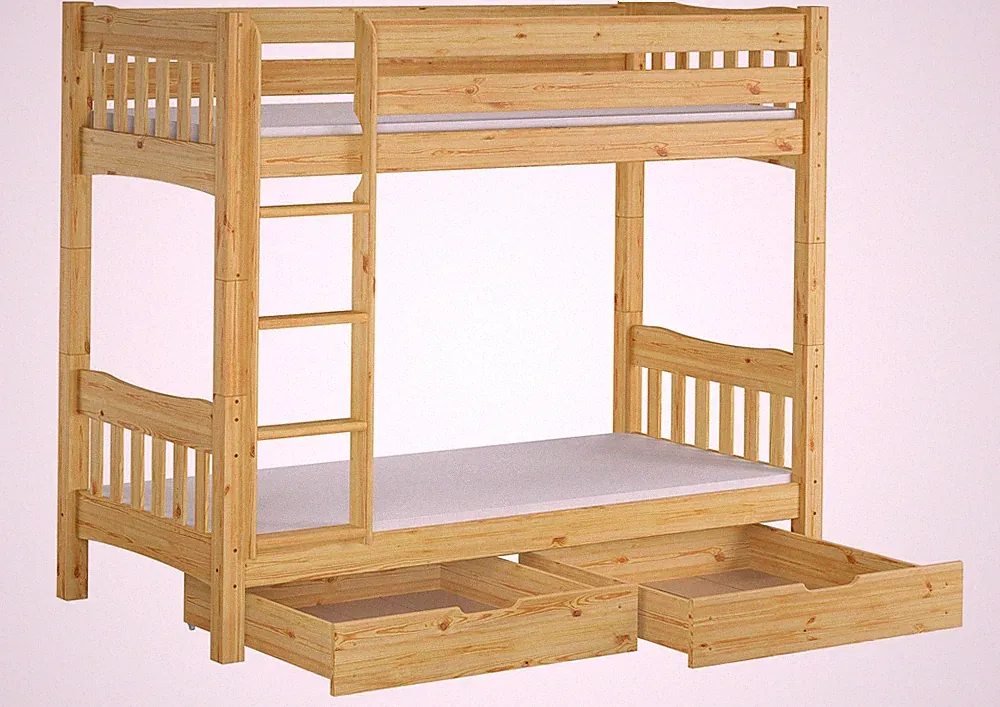 Etagenbett hohes Bett Kiefer natur Stockbett Massivholz 90x200 Zubehör wählbar