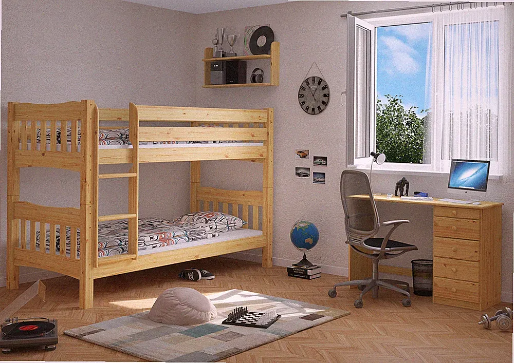 Etagenbett Kiefer Massivholzbett 90x200 Stockbett Hochbett Zubehör wählbar