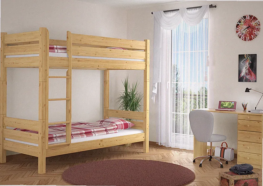 Etagenbett Kiefer natur 80x190 Zubehör wählbar Stockbett Hochbett teilbar